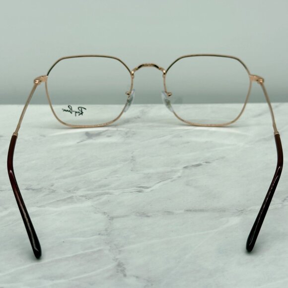 Ray Ban Eyeglasses Frames RB3694V 3094 Rose Gold Hexagonal RX 53-20-140 w/ Case - Picture 8 of 15